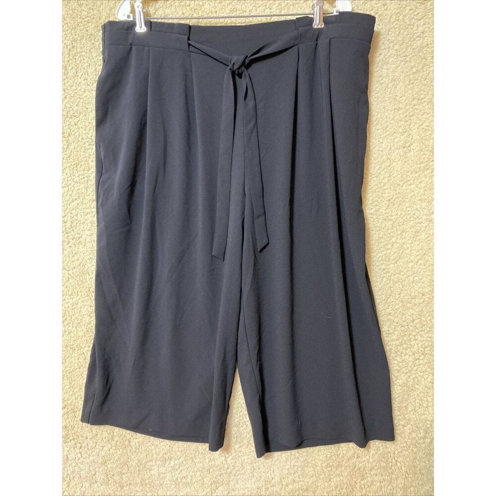 Worthington Petite Womens Plus Sz PXXL Black Dress Drawstring Waist Capri Pants
